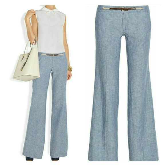Michael Kors Pants - Rare Sold Out Michael Kors Chambray Wide Leg Pants